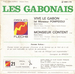 Le verso : (Les Gabonais - Vive le Gabon (et Monsieur Pompidou))