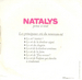 Le verso de la pochette : (Natalys - Ses premiers cris (deuxième partie))