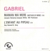 Verso: (Gabriel - Maman, ma mre)