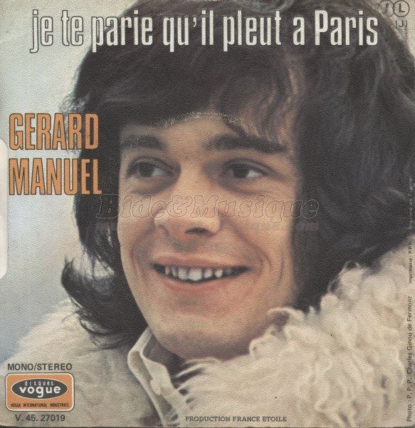 Grard Manuel - Je te parie qu'il pleut  Paris