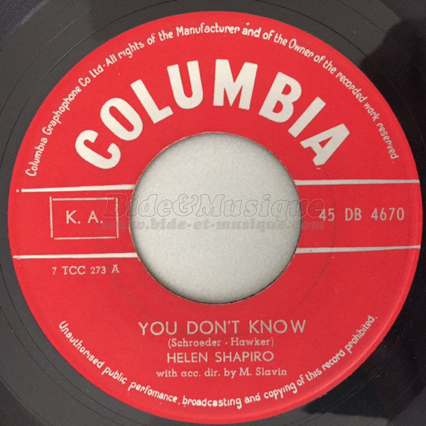 Souviens-toi un t - N41 (1961 - Helen Shapiro : You don't know) [rediffusion]