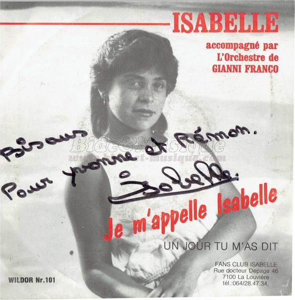 Isabelle - Un jour tu m'as dit