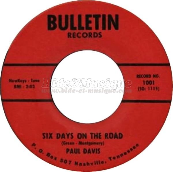 Paul Davis - Six days on the road