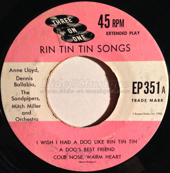 Anne Lloyd, Dennis Ballabia & The Sandpipers - I wish I had a dog like Rin Tin Tin