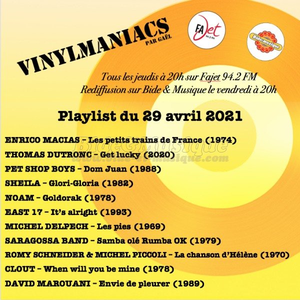 Vinylmaniacs - Emission n�164 (29 avril 2021)