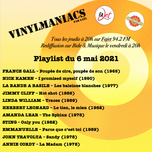 Vinylmaniacs - Emission n165 (6 mai 2021)