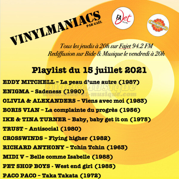 VInylmaniacs - Emission n�175 (15 juillet 2021)