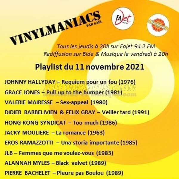 Vinylmaniacs - Emission n�188 (11 novembre 2021)