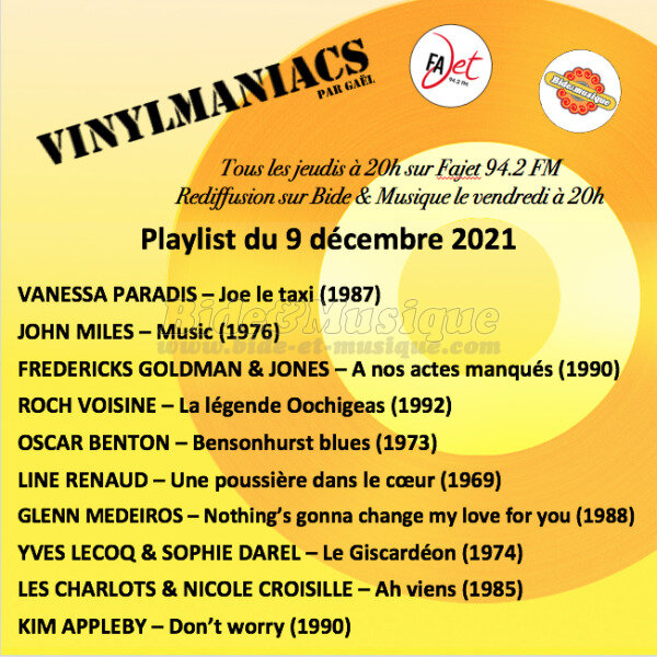 Vinylmaniacs - Emission n192 (9 dcembre 2021)