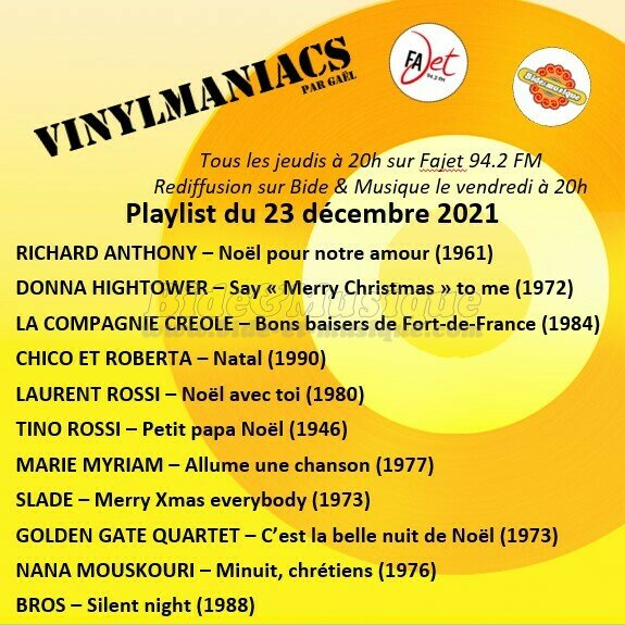 Vinylmaniacs - Emission n194 (23 dcembre 2021)