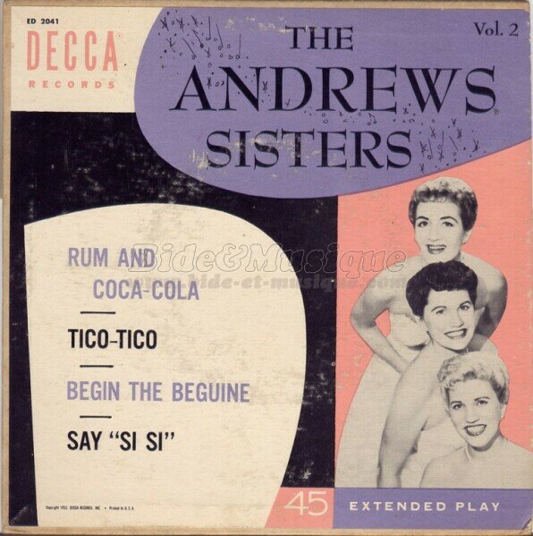 The Andrews Sisters - Rum and Coca-Cola