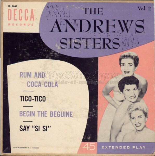 Andrews Sisters, The - Ap�robide, L'