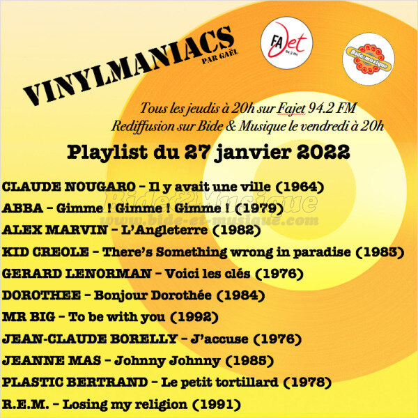 Vinylmaniacs - Emission n199 (27 janvier 2022)