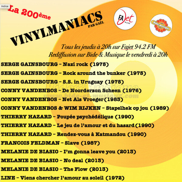 Vinylmaniacs - Emission n200 (3 fvrier 2022)