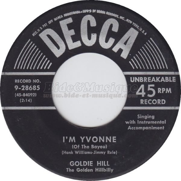 Goldie Hill - I'm Yvonne (of the bayou)
