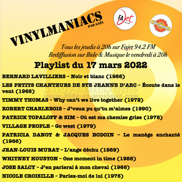 Vinylmaniacs - Emission n205 (17 mars 2022)
