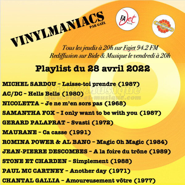Vinylmaniacs - Emission n210 (28 avril 2022)