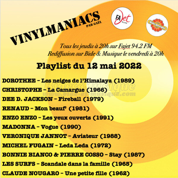 Vinylmaniacs - Emission n212 (12 mai 2022)