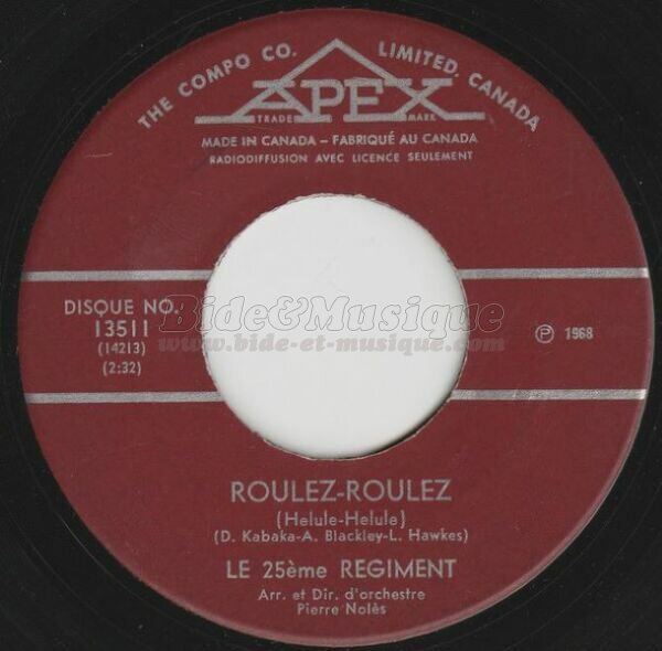 Le 25i�me R�giment - Roulez-roulez