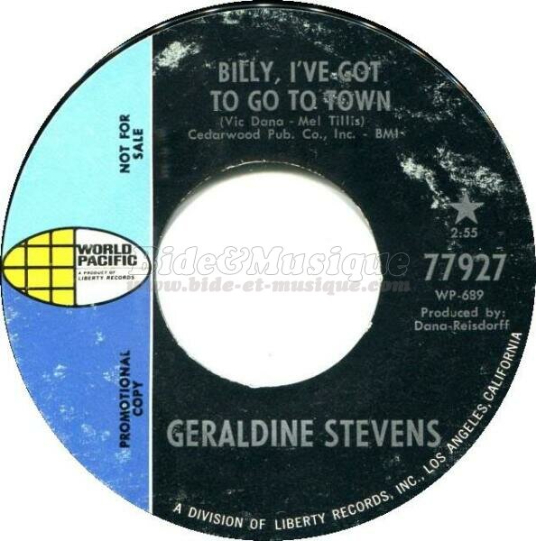 Geraldine Stevens - Billy, I've got to go to town
