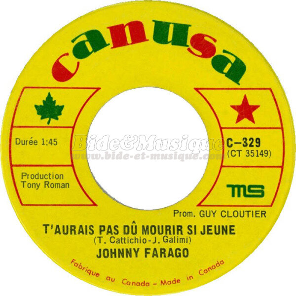 Johnny Farago - T'aurais pas du mourir si jeune