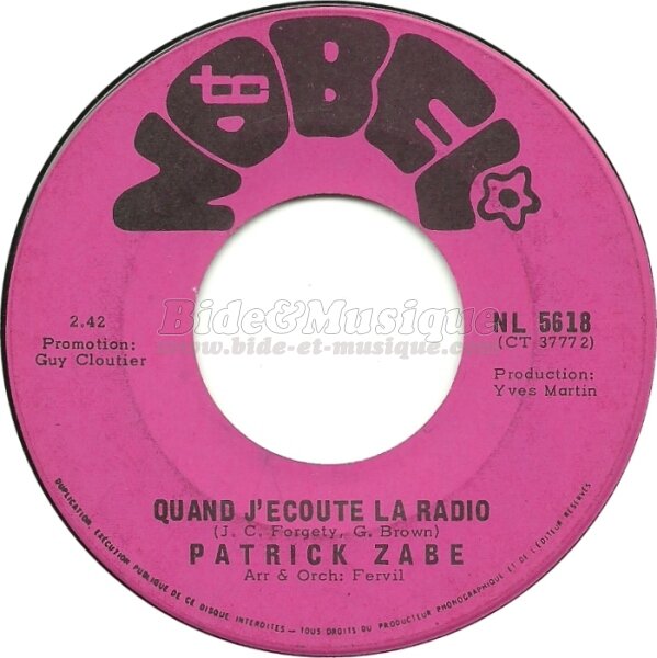 Patrick Zab - Quand j'coute la radio