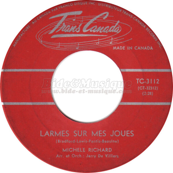 Michle Richard - Larmes sur mes joues