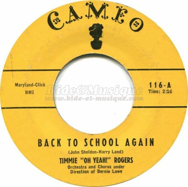 Timmie “Oh Yeah!” Rogers - Back to school again