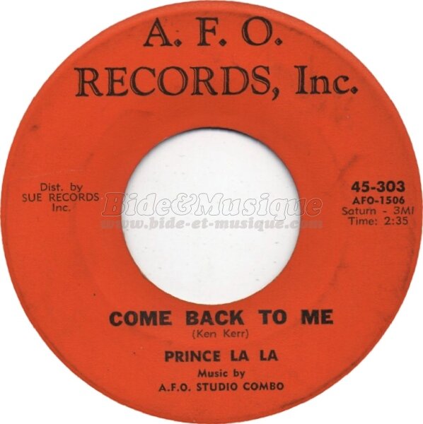Prince La La - Come back to me