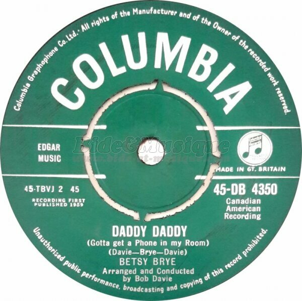 Betsy Brye - Daddy, Daddy (get a phone in my room)