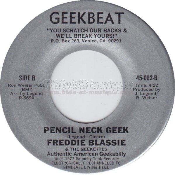 Freddie Blassie and his Skullsuckers - Pencil neck geek