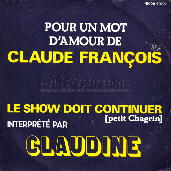 Claudine - Pour un mot d%27amour de Claude Fran%E7ois